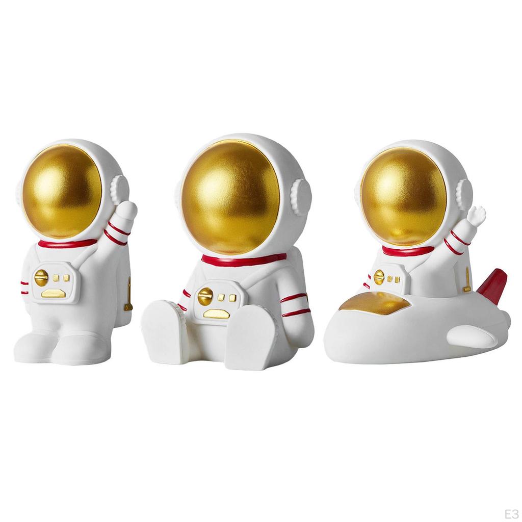 Creative Astronaut Piggy Ornament Coin Box Statue Sculpture Saving Pot for Home Decor