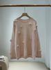 Women's Floral Mink Velvet Sweater Coat - Soft, Plush, Warm, Round Neck, Chic French Design for Autumn/Winter