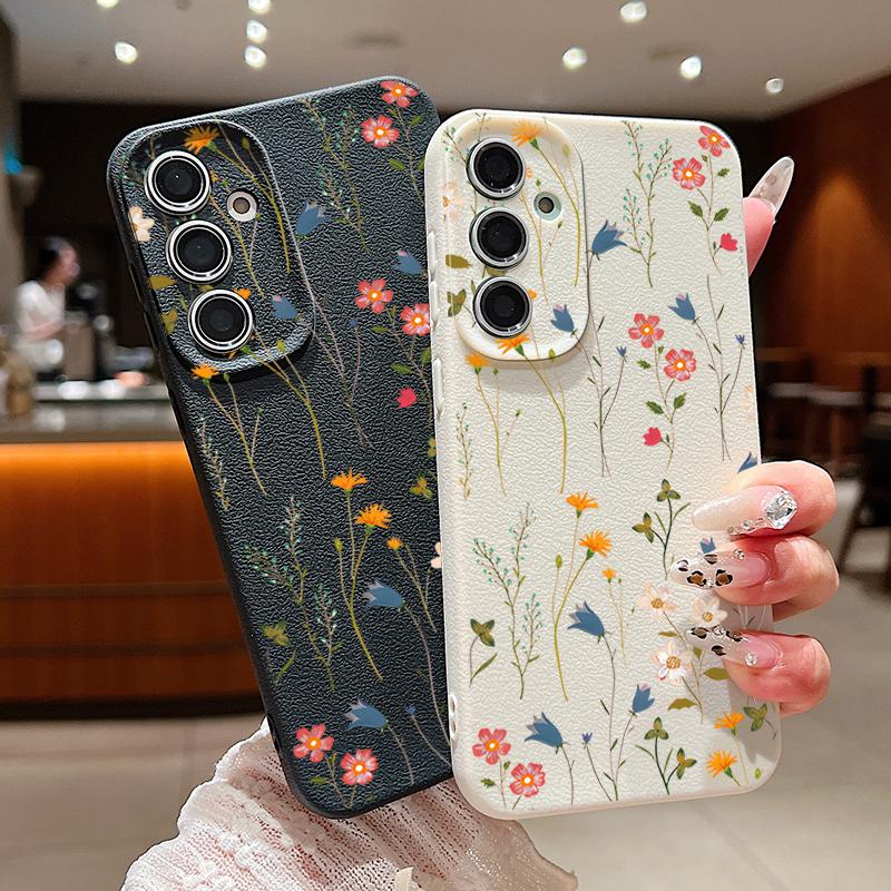 Floral Pattern Case For Samsung Galaxy S25 Ultra Capa S24 Ultra S23 S22 Plus S21 FE A15 A16 A25 A26 A34 A35 A36 A54 A55 A56 5G