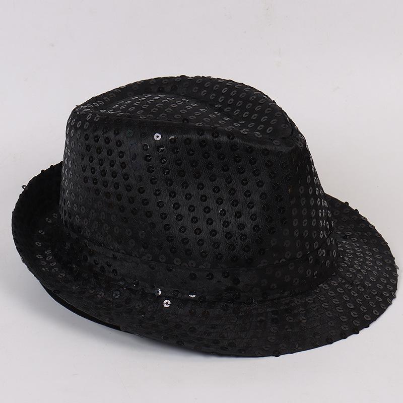 Stage Performance Sequined Hip-hop Hat Children's Day Dance Performance Jazz Hat Men And Women Festival Parties Sequined Top Hat