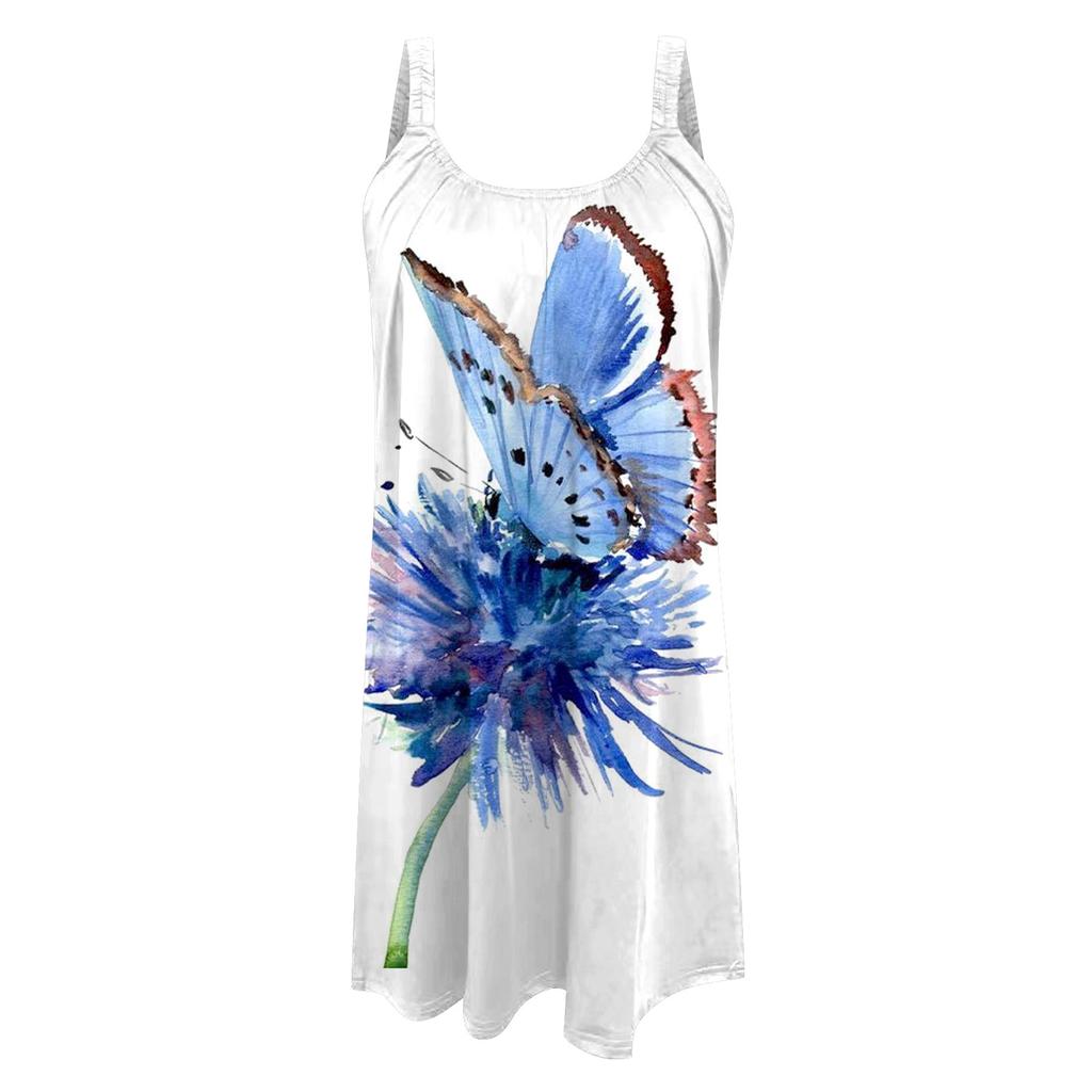 Summer Beach Dresses For Women Printed Strapless Camisole Sleeveless Sling Dress