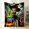 Halloween Witch Art Print, Blanket Flannel Throw Blanket for Sofa, Bed, Travel, Camping, Office, Couch, Chair
