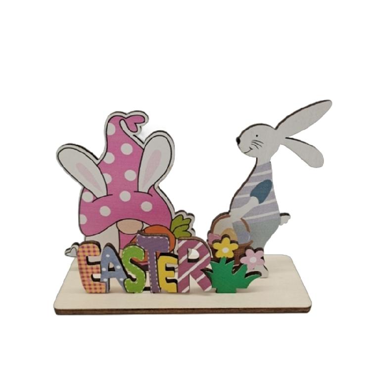 Artistic Wood Spring Rabbit Figure Rabbit Figurine For Enthusiasts Of All Ages And Space Spring Themed Sculpture