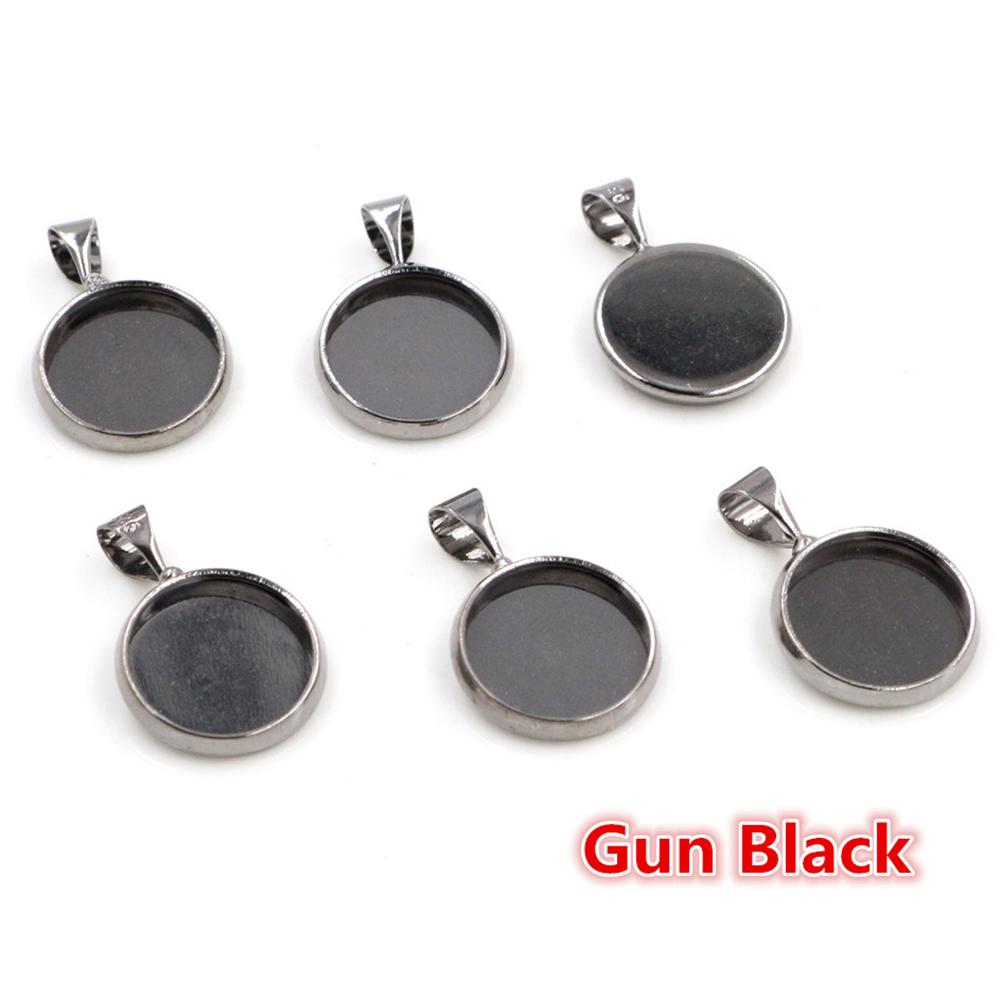 20pcs 12mm Inner Size Simple Pendant Cabochon Cameo Blank Base Setting Bezel Tray Charm for Earrings Bracelet Necklace Findings 