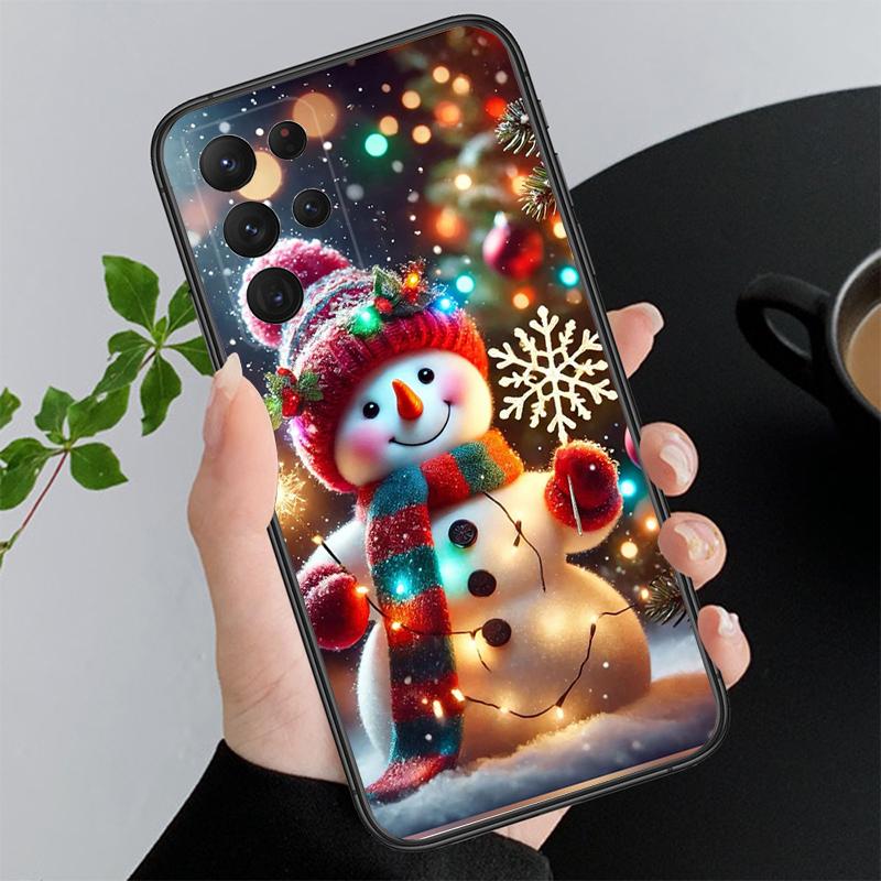 Phone Case For Samsung A55 A16 A56 A36 A35 A15 A53 A54 A33 A34 A25 A05S A52 A52S A14 A26 A71 Cute Snowman Christmas