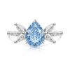 925 Sterling Silver Ice Flower Cut Pear Shape Color Gem Ring for Women Inlaid Brilliant High Carbon Diamond Band Daily Jewelry Gift