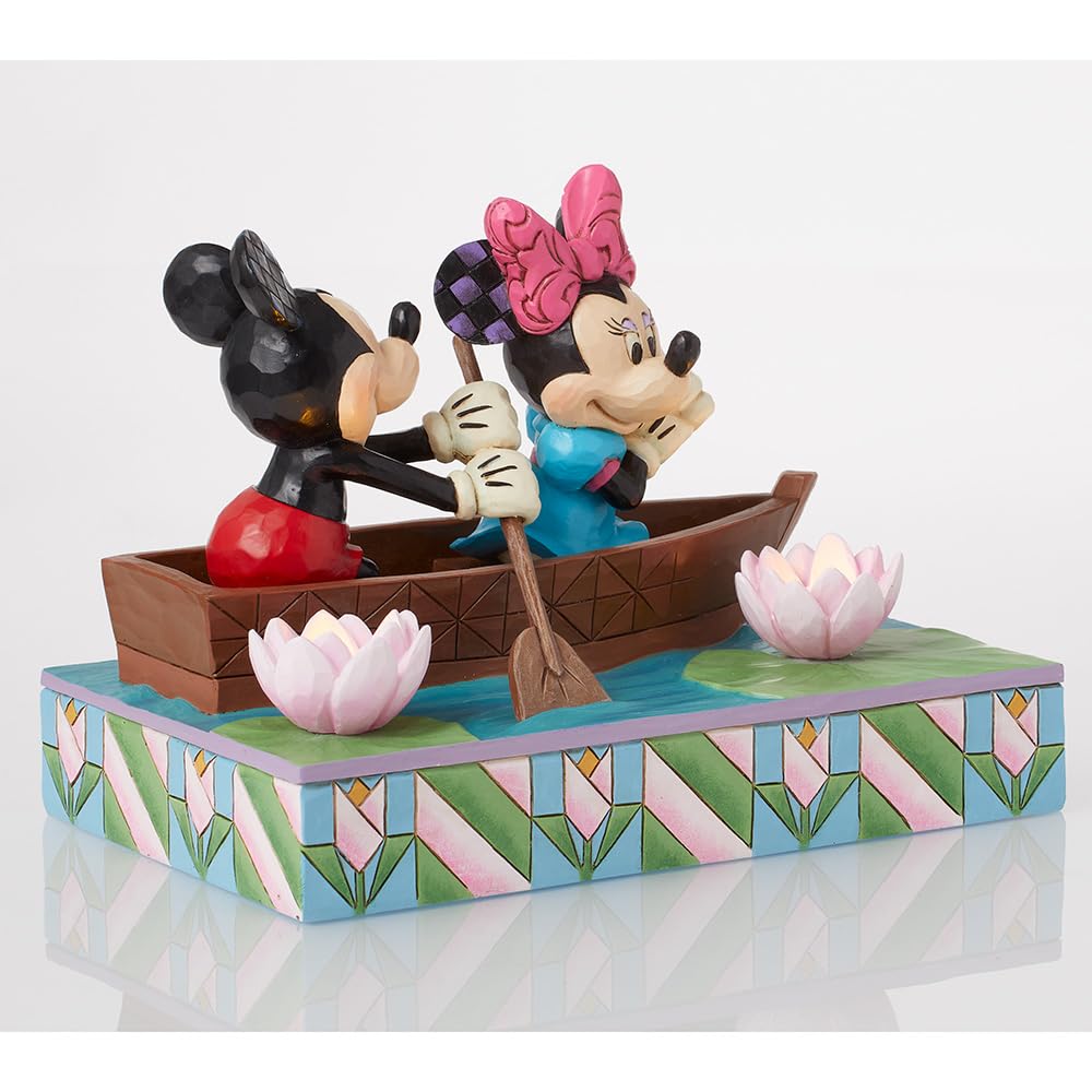 Disney Traditions Mickey Minnie LED Love Rowboat 6016328 &