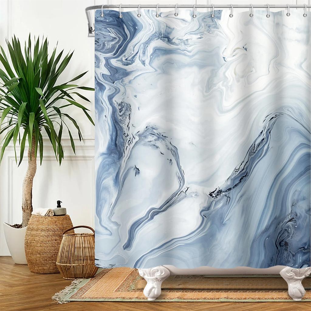 Marble Bathroom Curtain Abstract Modern Luxury Shower Curtain Waterproof Fabric Shower Curtain Bath Curtains With Hooks180x200