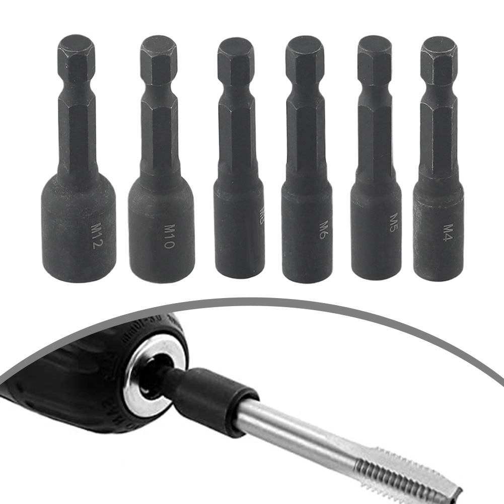 6pcs Screw Tap Socket Adapter Holder Set with Inlaid Clamp Pad for Secure Grip Perfect for DIY and Maintenance Tasks