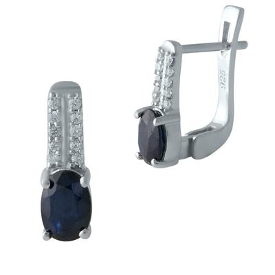 Silver Earrings with Natural Sapphire 2.2ct (0467559)