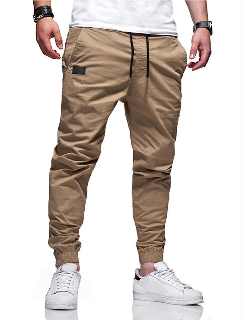 Commerce extérieur quatre saisons pantalon droit hommes décontracté sport coton taille européenne cordon de serrage sac fourre-tout salopette