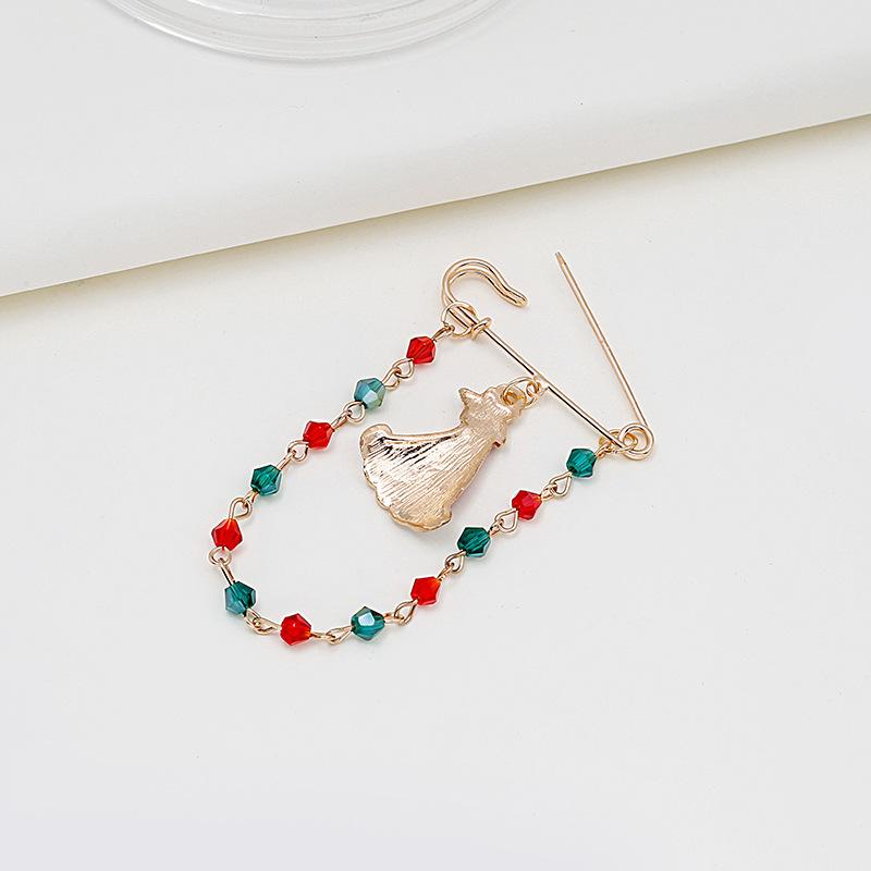 Cartoon New Christmas Brooch Retro Metal Tassel Dripping Oil Christmas Wreath Old Man Brooch Pin Batch