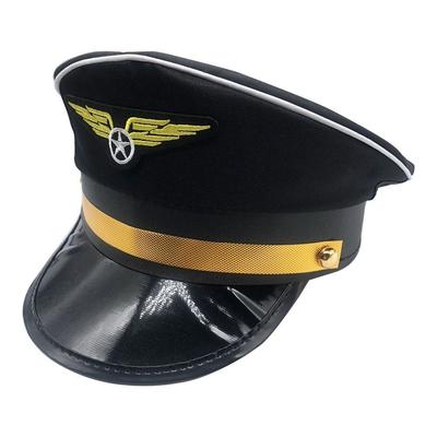 Costume Prop Pilot Hat Airline Theme Uniform Pilot Cap Easy To Wear Air Force Cap  Halloween