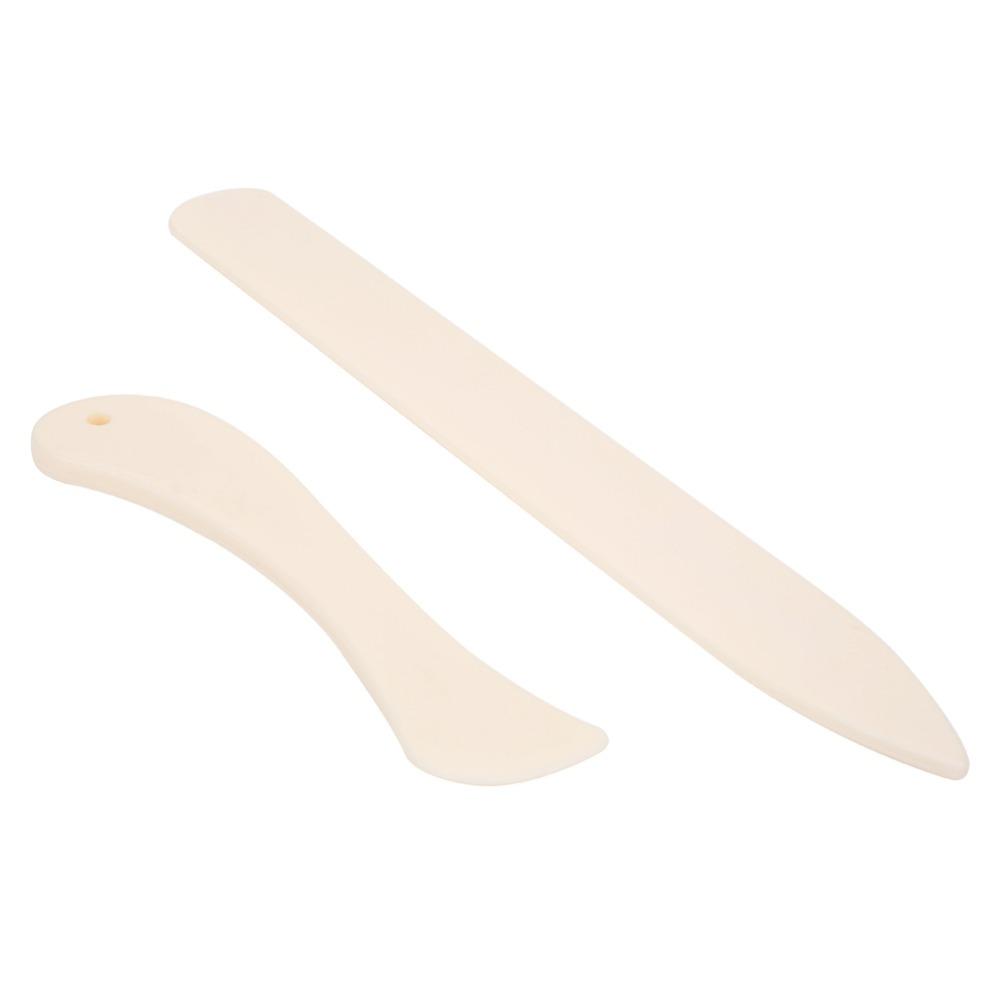 2pcs Plastic Leather Craft Tool Manual Tool Paper Creaser Leather Edge Folder Paper Crafting