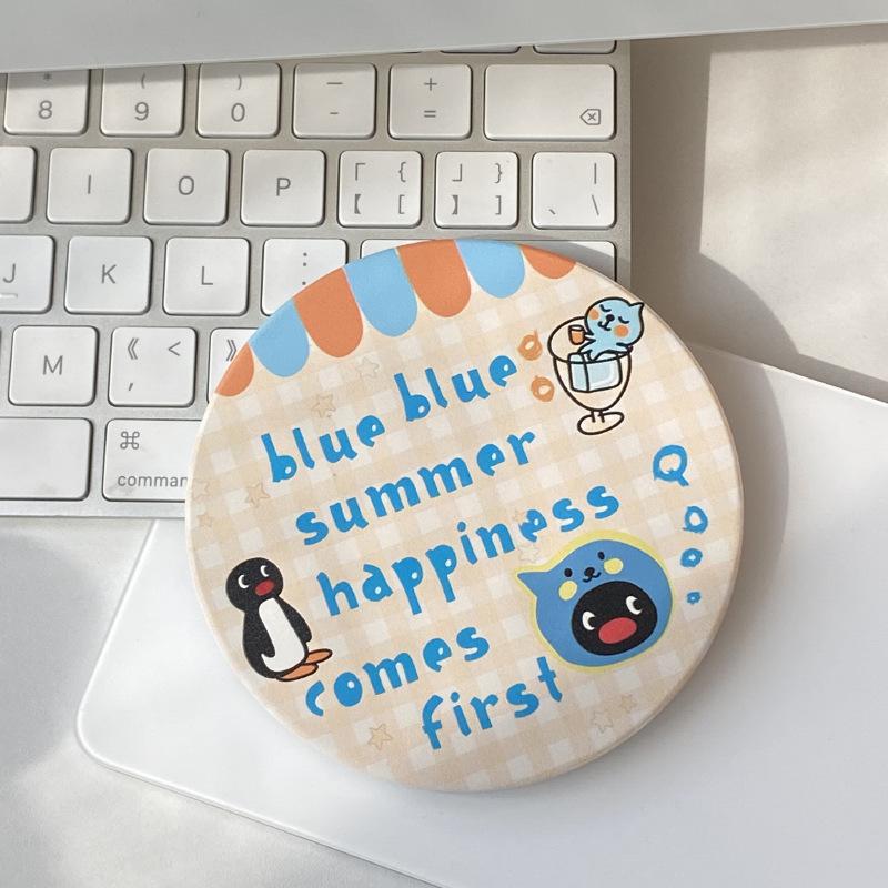 Retro Blue Queer Glass, Cartoon Simple Borosilicate Water Cup, High Temperature Coffee Cup, Milk Breakfast Cup dishwasher