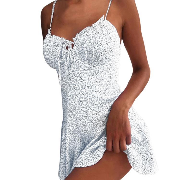 Letní šaty Podvazky Nízký střih Ležérní Pohodlné dámské šaty