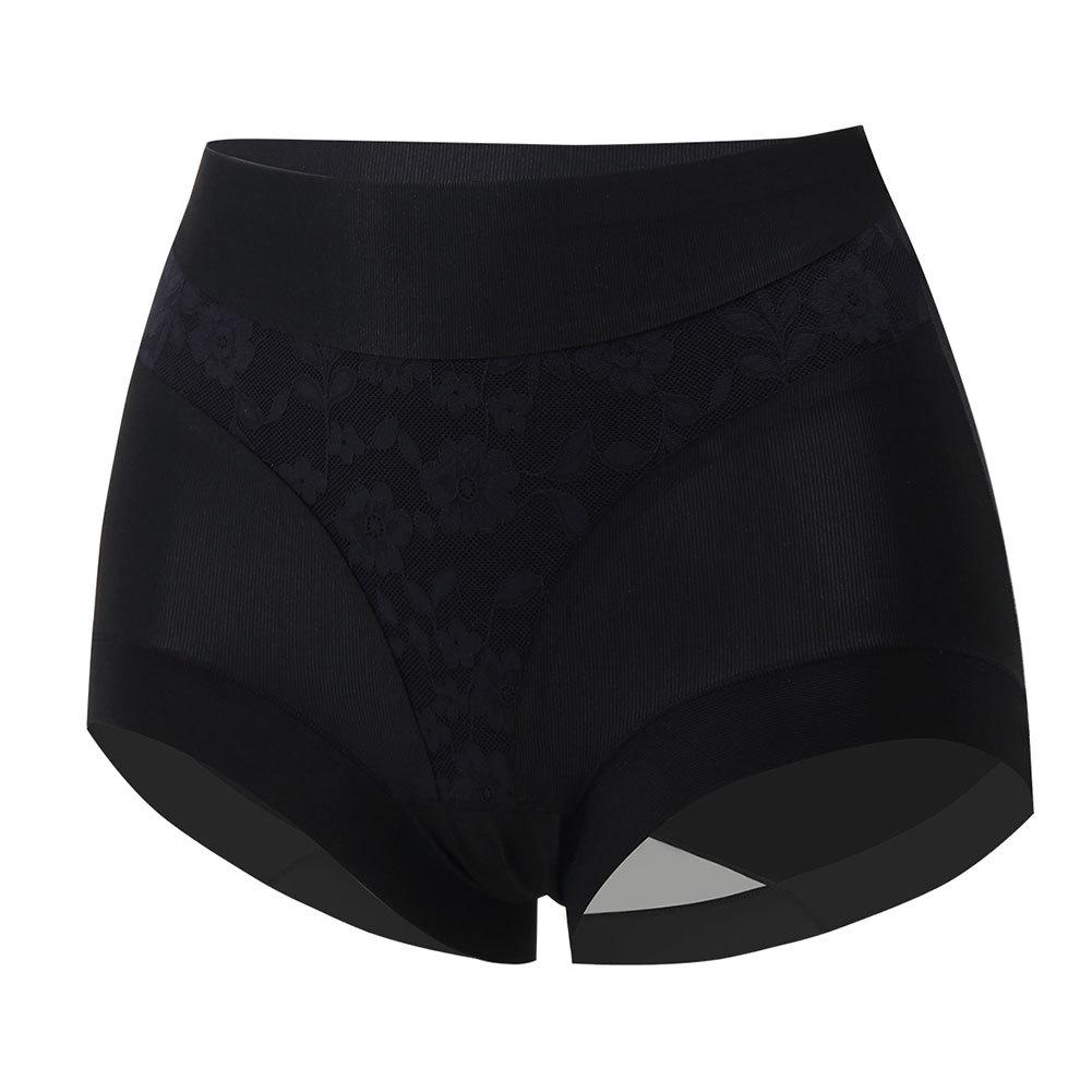 

Ladies Summer New Elegant Jacquard Lace Postpartum Hip Abdominal Breathable Antibacterial Briefs XXL чорний