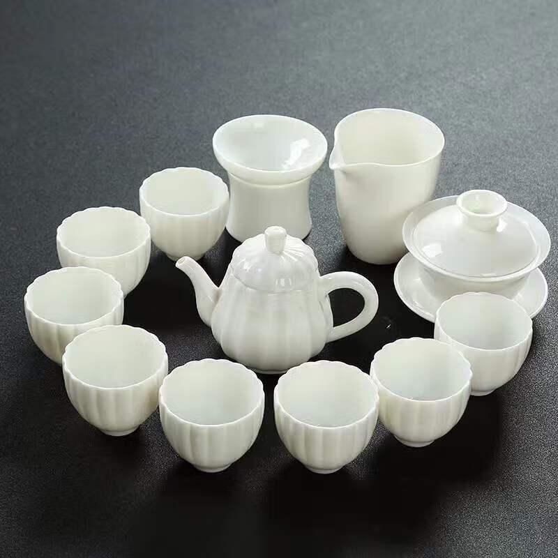 Mod Lanca High White Jade Ceramic Tea Set