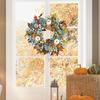 35/40cm Decorative Autumn Wreath Festival Theme Window Hanging Garland Simulation Plant Pumpkin Wreath for Home Porch Wall Decor