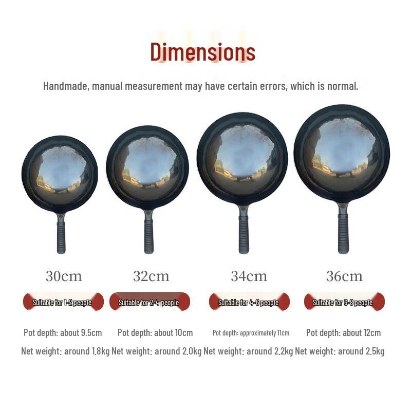 Zhangqiu Hand-Forged Cast Iron Wok with Wooden Lid