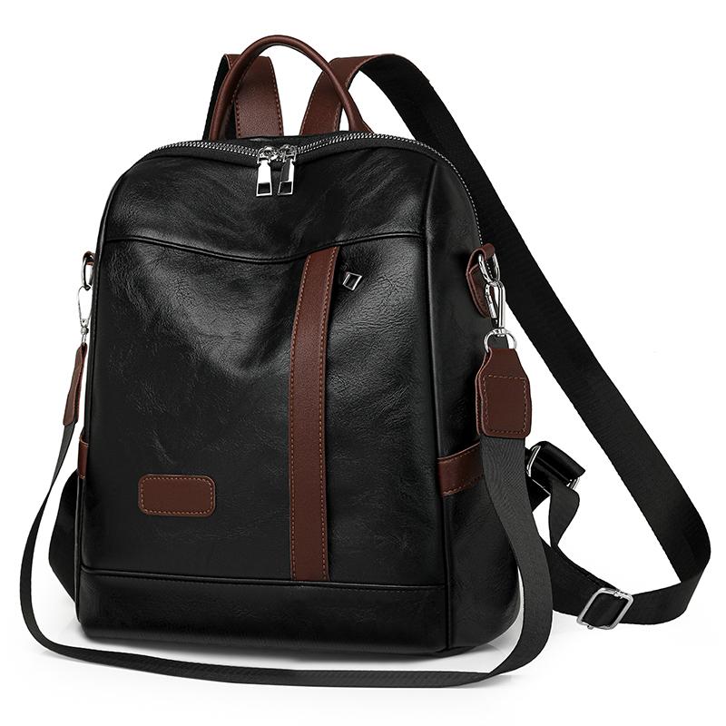 Weicher Lederrucksack Damen Große Kapazität Preppy Rucksack Verschleißfest Leichte Reisetasche