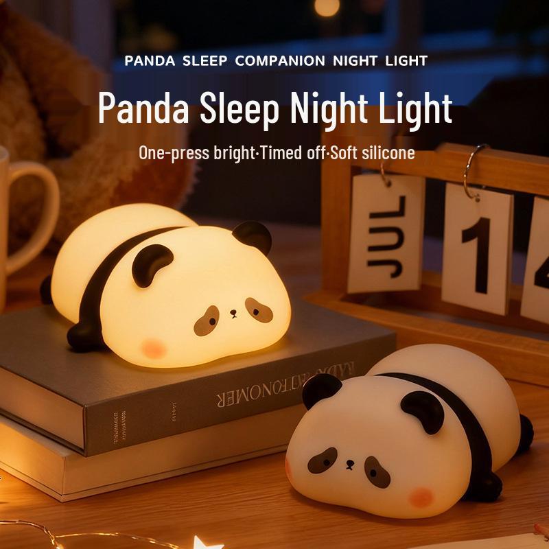 Adorable Panda Silicone Bedside Sleep Light - Perfect Nightstand Atmosphere Lamp & Gift