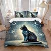 3-teiliges Anime-Katzen-Bettwäscheset - Enthält einen Bettbezug und zwei Kissenbezüge (Kein Kern) - Perfekt für die Dekoration von Schlafzimmer und Gästezimmer, festlich
