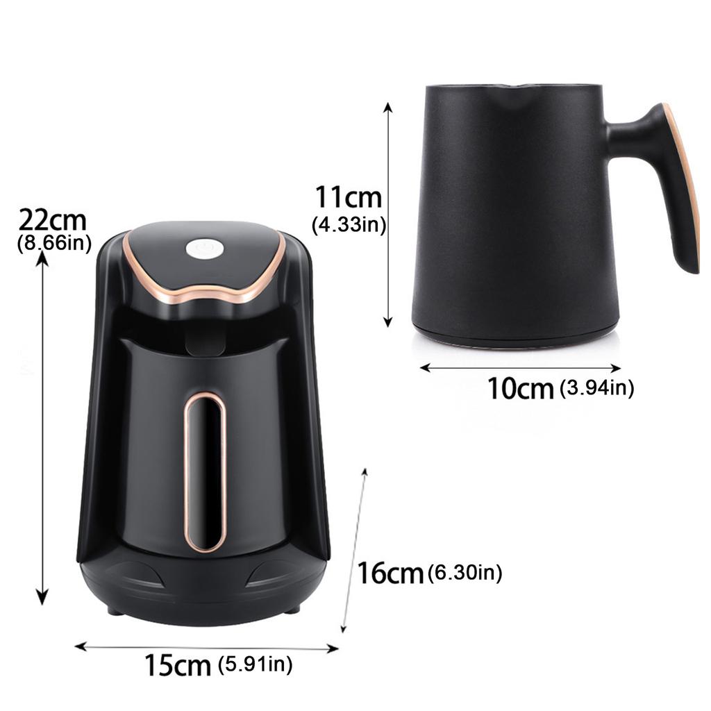 250ML Electric Turkish Greek Coffee Maker Boiled Coffee Kettle Automatic Turkish/Greek Coffee Machine for Coffee Tea & Milk
