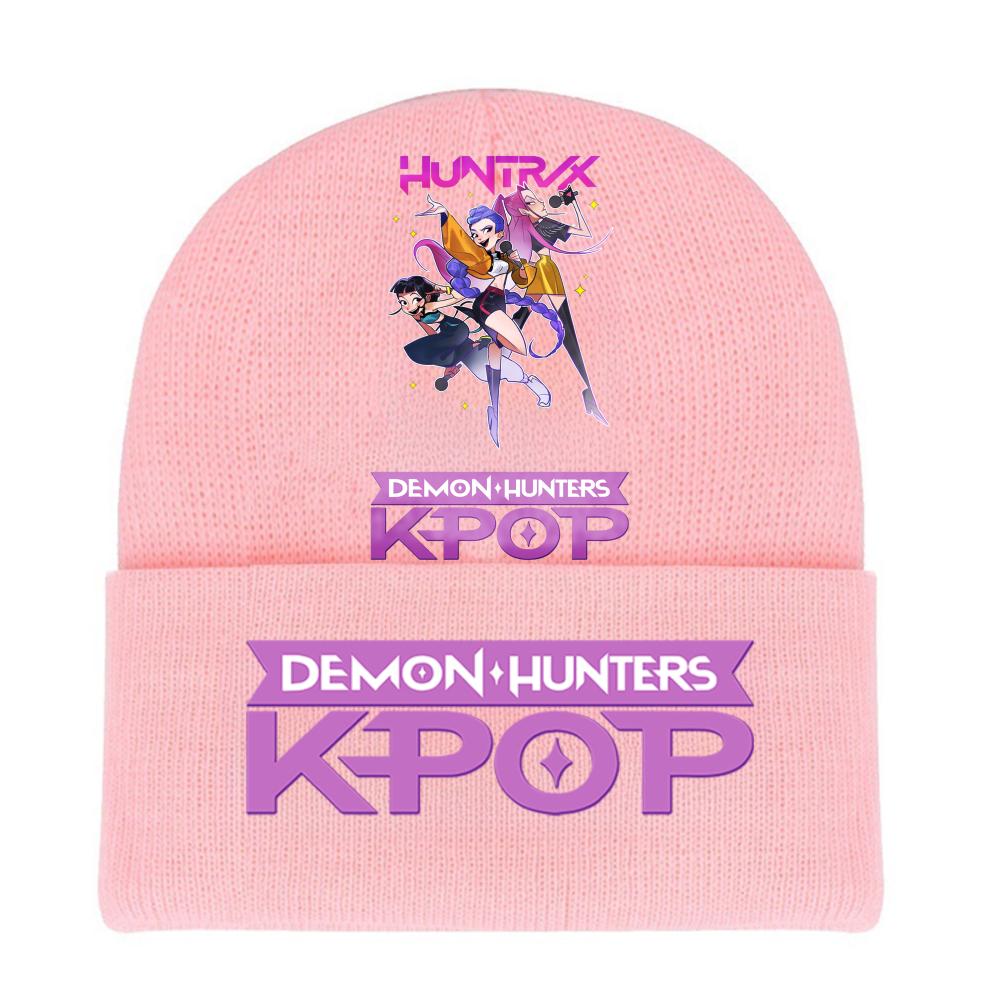 Kpop Demon Hunters HUNTRIX SAJABOYS Letter Printed Rolled-edge Woolen Knitted Cap Thickened Cold Season Adult Hat Fans Birth Date Present