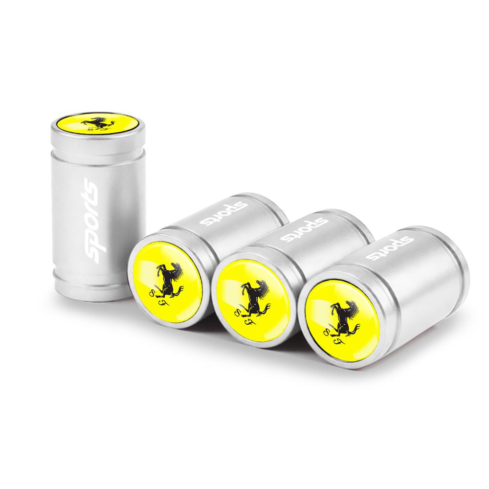 4Pcs Metal Car Tire Valve Cover Wheel Stem Dustproof Air Cap Case For Ferrari Roma Spider SF90 Superfast Competizione LaFerrari WM0