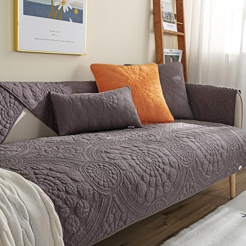 Neues Sofakissen aus gewaschener Baumwolle in Volltonfarbe, leichtes, luxuriöses Sofakissen in Volltonfarbe, universelles, rutschfestes Ganzjahreskissen