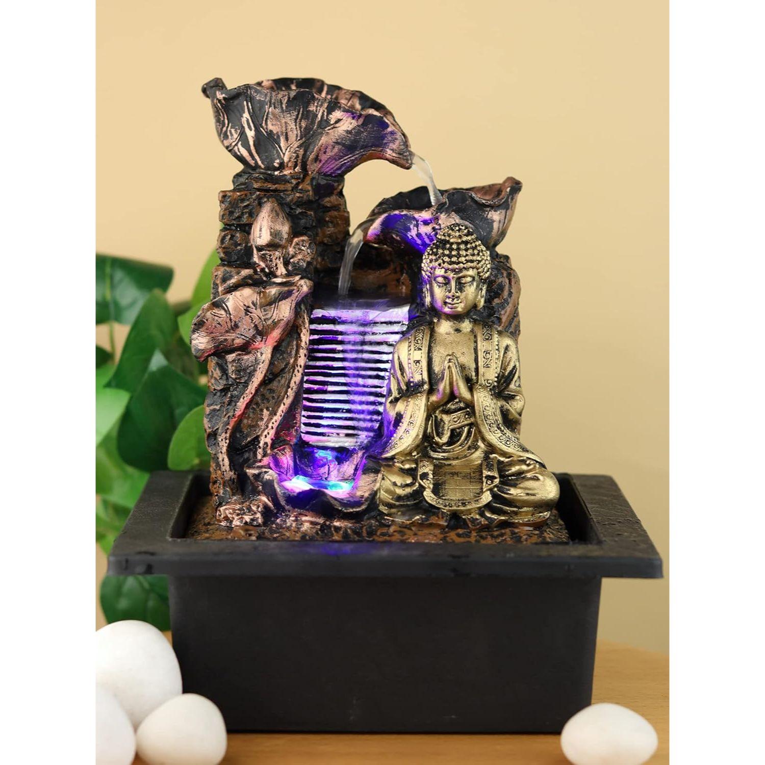 

Сидящий Гаутама Будда Комнатный Водный Фонтан со Светодиодной Подсветкой для Офиса, Домашнего Декора