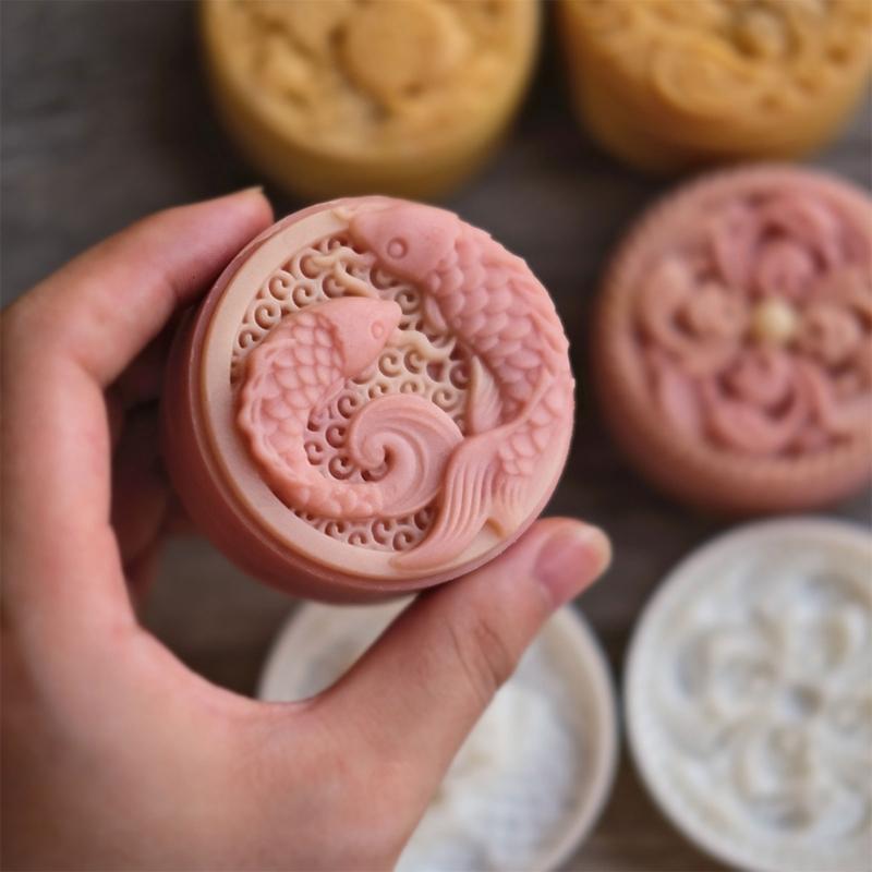 Mondfest Phönixe Kürbisse Ausstecher Mondkuchenform Set für Kuchen Keks Dessert Ausstecher Kuchen Backdekorationen