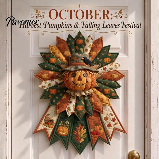 Herbst Ernte Weihnachten Halloween Ostern Basteln 12 Monate DIY Türhänger Nähset, Stoff Patchwork Muster und DIY-Set für Anfänger Saisonal
