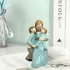 Beautiful Hand Painted Medium Size Resin Miother and Child Statue (Pack of 1, Multicolor)