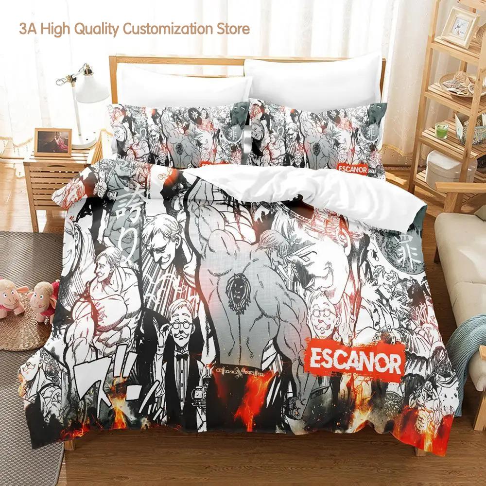 Escanor The Seven Deadly Sins Bedding Set Single Twin Full Queen King Size Bed Set Adult Boys Bedroom Duvetcover Sets 3D Anime