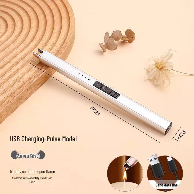 Aroma Candle Lighter: Rechargeable Electric Long-Handle Igniter for Incense & Fireworks.