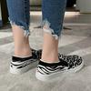2024 spring and autumn new leopard print black loafers women's easy-to-fit flat-soled single shoes casual board shoes one pedal lazy shoes