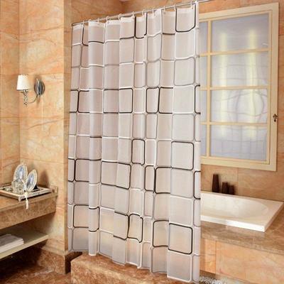 Modern Geometric Shower Curtain - Waterproof and Thickened, Simple Contemporary Design, Light Blocking Bathroom Curtain for Privacy and Decor