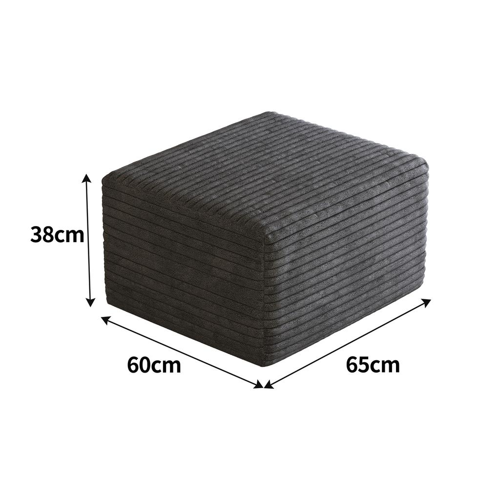 Y152-OTTOMAN-DARK 1 Poef Donkergrijs