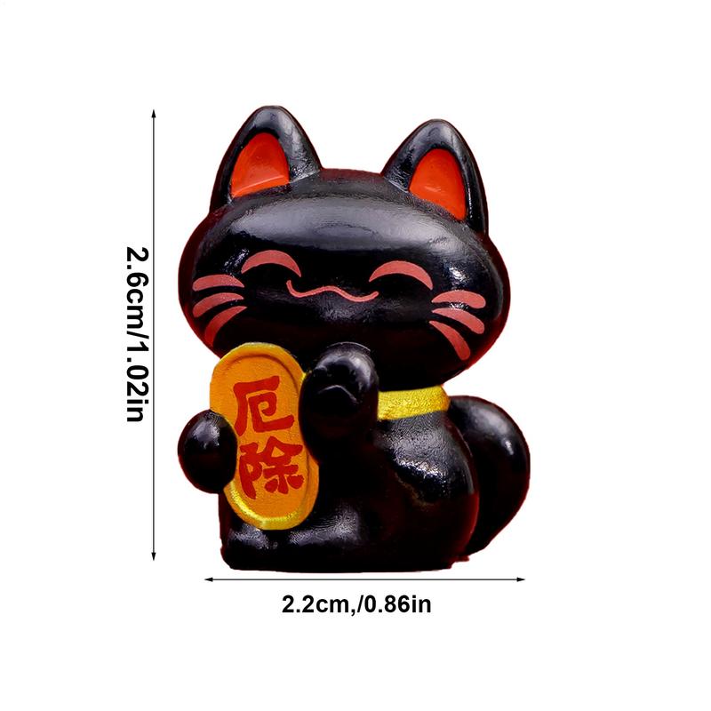 Lucky Feng Shui Cat Maneki Neko Fortune Cat Figurine Collectible Fortune Decor Ornaments Lucky Cat Mini Figure Collection Maneki