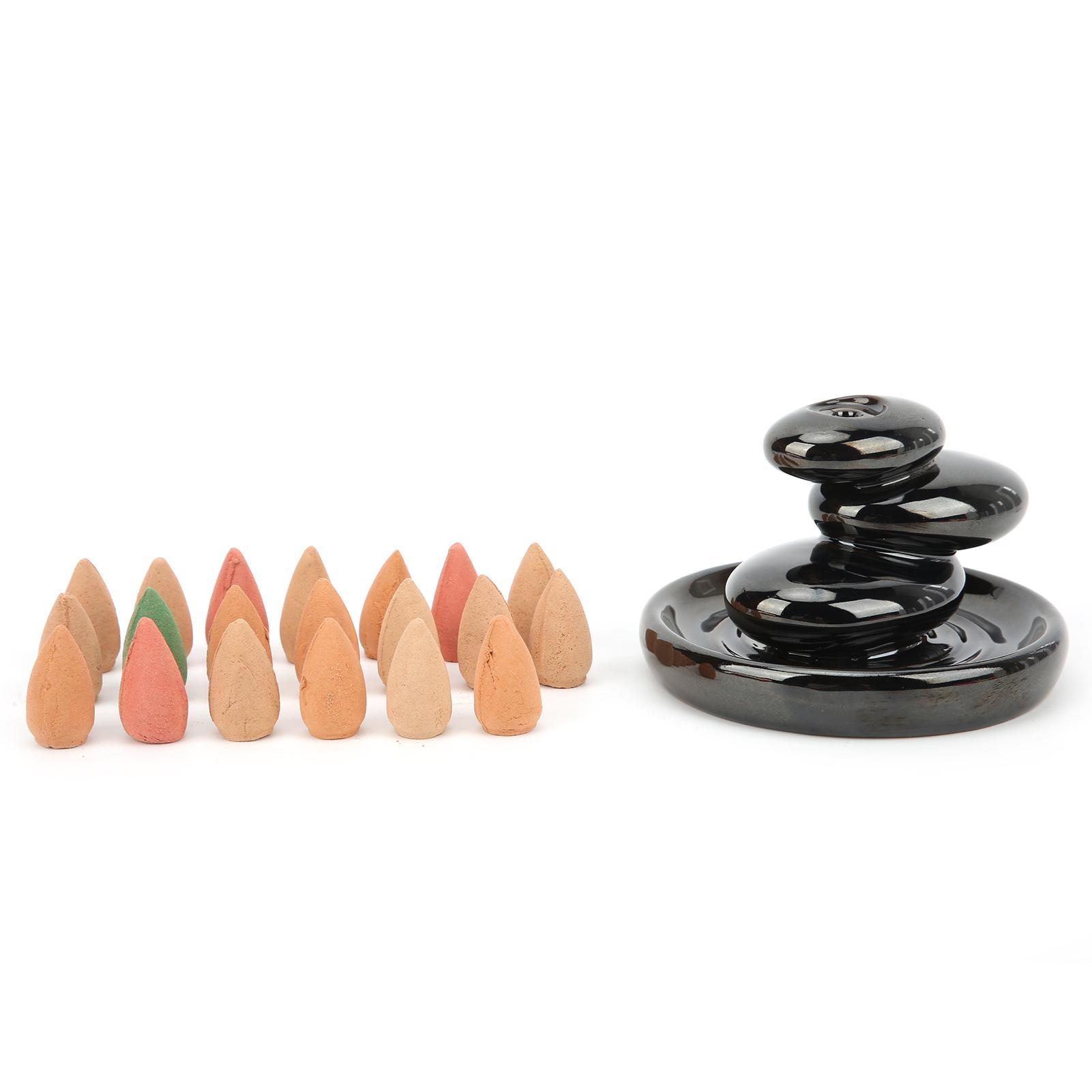 

Backflow Incense Burners HandMade Easy to Clean Incense Holder with 20Pcs Free Cones for Handicraft Decoration Gift