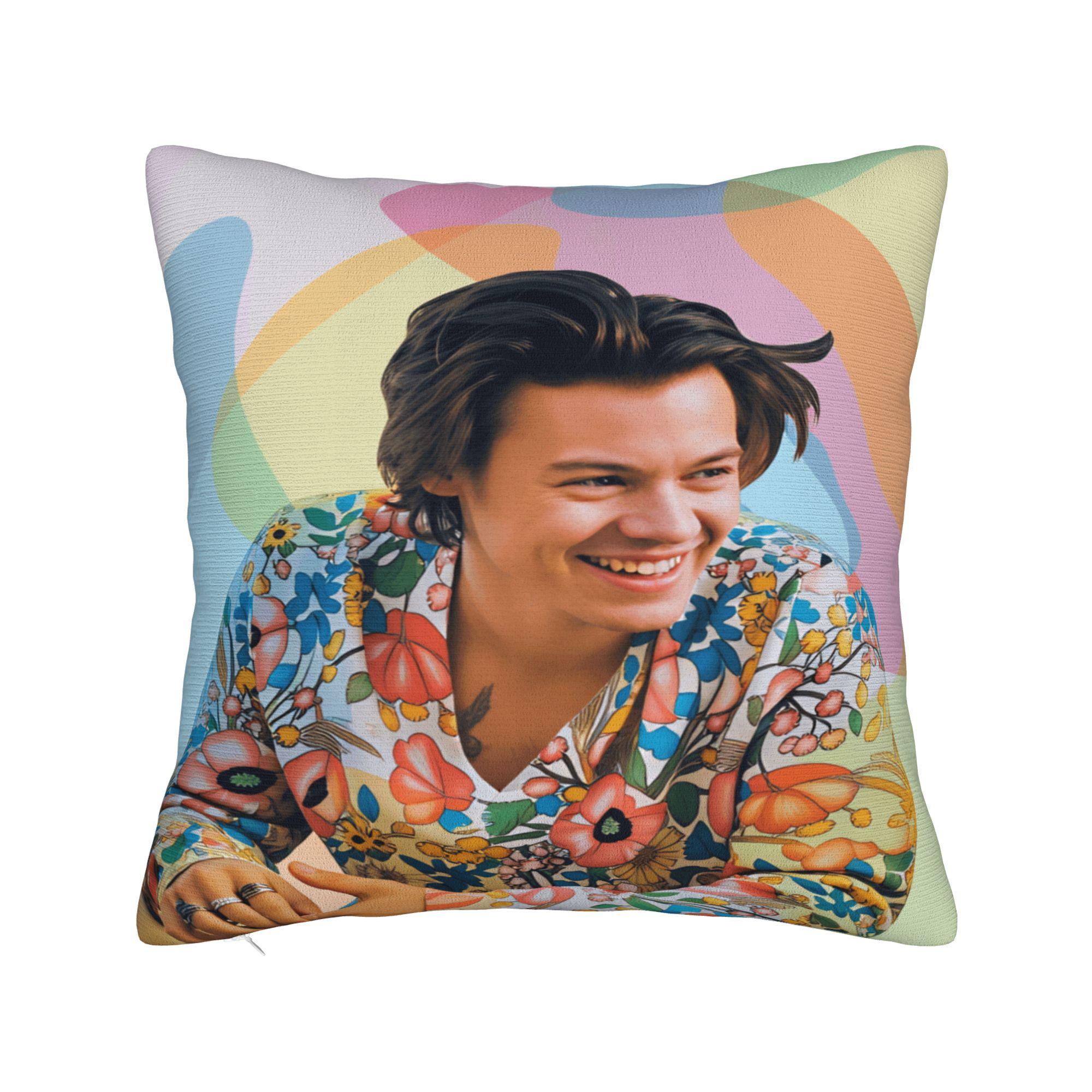 

Singer H-Harrys S-Styles Pillow Case Cute Funny Pillow Cover Square Pillowcases For Office Car Home Decor 12x12Inch