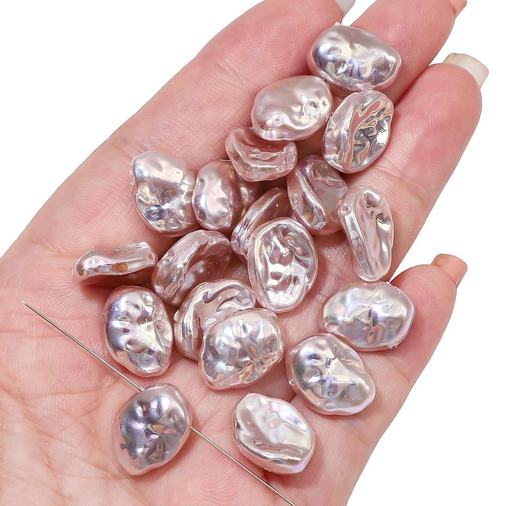 Baroque Style ABS Pearl Beads Heart Butterfly Pendant for DIY Jewelry 2pcs/Bag