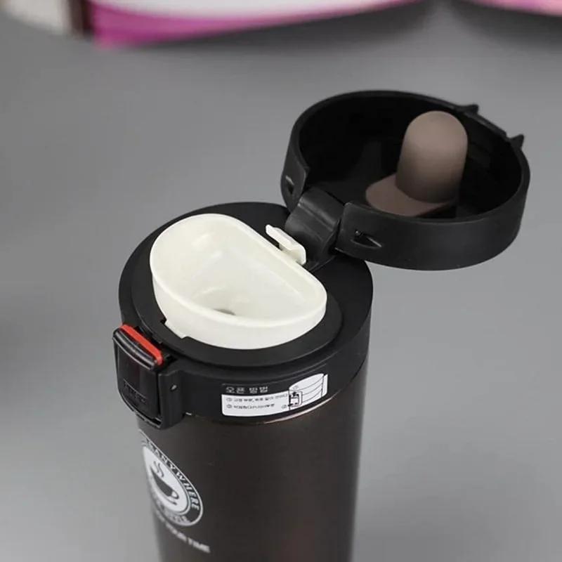 380ml Thermos Coffee Cup Thermal Mug Double Layer Stainless Steel Vacuum Insulated Metal Thermos Outdoor Sports Water Bottle
