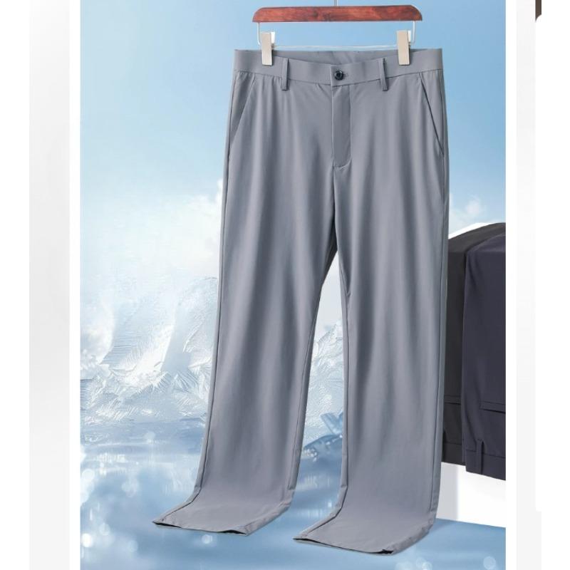 Men's Summer Thin Breathable Formal Wear Straight-leg Business Trousers