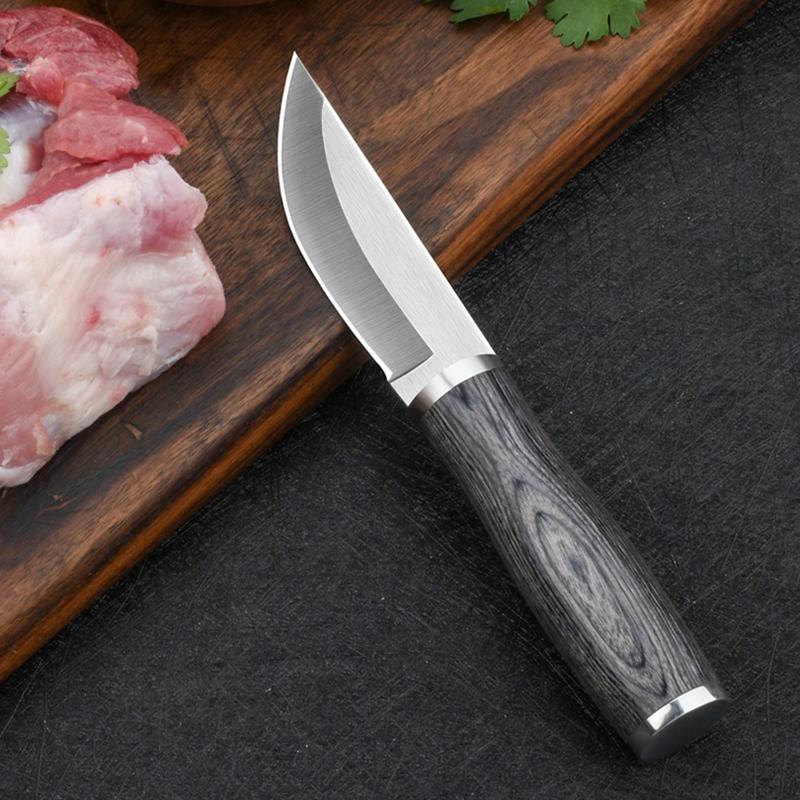 Camping Meat Cleaver Colored Wood Handle Mini Knives Household Fruit Knife Portable Outdoor Survival Self-defense Pocket Knife