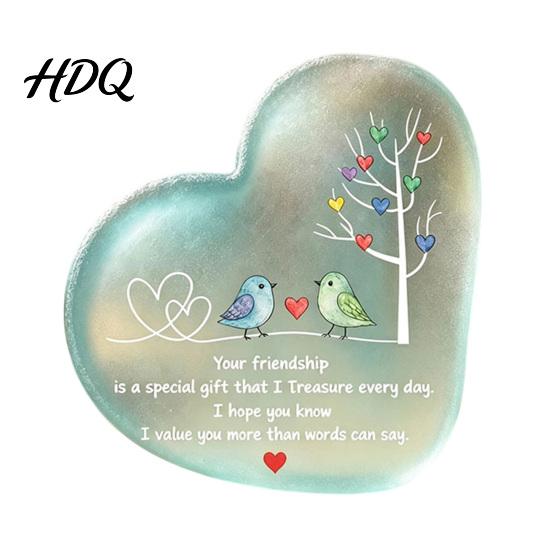 Sentimental Christmas Gifts for Besties Heart Ornament with Heartwarming Message Best Friend Decorative Personalized Keepsake Acrylic Desk