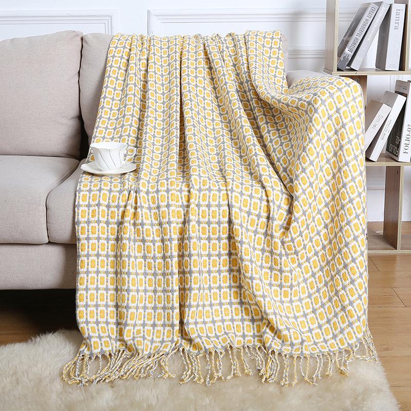Bohemian Knitted Sofa & Bed Runner Throw Blanket - Summer Air Conditioning Nap Cover