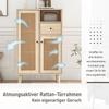 Chest of Drawers Doors, Drawers, Open Storage Compartments, Modern Highboard Made of Wood Rattan Doors, Bedroom, Living Rooms, Office, Oak, 60x40x101cm